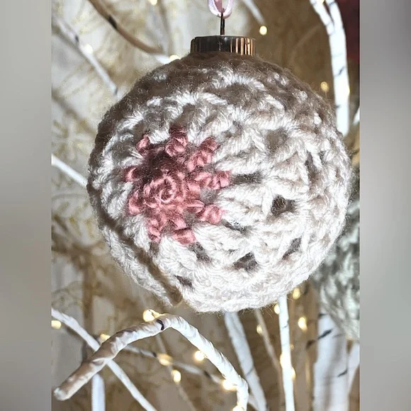 Crocheted Breast Cancer Awareness Boob Ornament - Picture 2 of 5